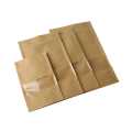 50 Pcs brown kraft paper bag stand up pouches with Frosted Window Zip Lock Grip Seal Tear Notch Doypack Food Coffee Packaging Pouches. 