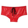 Swimwear Mens Wet Look Patent Leather Underwear Bulge Pouch Shorts for Pole Dancing Underpants Low Rise Drawstring Boxer Shorts. 