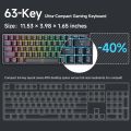 RGB Gaming Keyboard - Mechanical Keyboard Blue Switch Wired / Wireless Mini RGB Keyboard 87 Keys With & With Out Numpad - RGB Light Mechanical Keyboard Black/White - Detachable TYPE-C Wired/Wireless For Professional Gaming - Compatible With PC & Laptop. 
