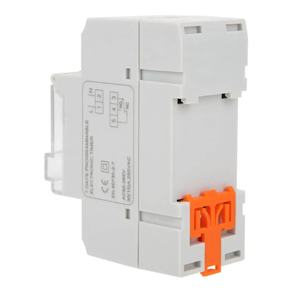 12V DC Timer Switch – 30A 5000W Programmable LCD Time Relay With CR2450 Battery Backup, 16 ON/OFF Settings, 7-Day Programmable, Countdown Function For Lights & Electrical Devices