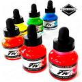 Daler-Rowney FW Fluorescent Acrylic Ink, Set of 6 Neon Colors (160329006). 