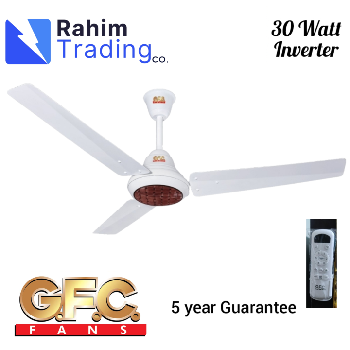 GFC Ceiling Fan AC 30 Watts RAVI PLUS Model 56'' Energy Saver Inverter Fan Energy Efficient Electrical Steel Sheet and 99.9% Pure Copper Wire 5 Years Brand Warranty |fan||gfc fan|Available at Rahim Trading Co.