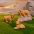 Gift Resin Cartoon Lion Figurines Brown Fairy Garden Miniature Lioness Statue Desktop Decoration Bonsai Ornament Mini Knickknacks. 