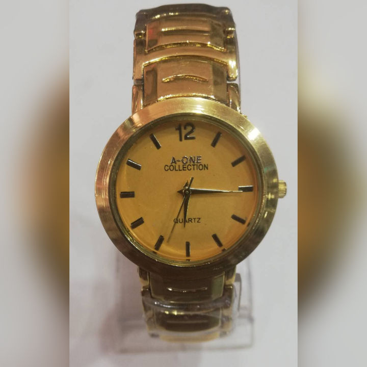 Stylish Stainless Steel Golden watch a one collection watch