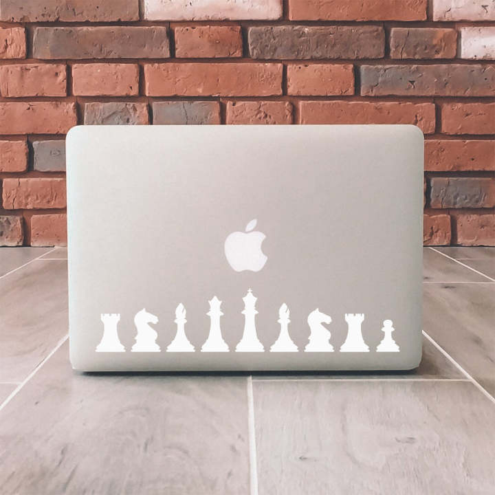 Al Ghani Enterprise 10 X 3 Inches chess white family Laptop Skin Self Adhesive Wall Sticker Decoration Self Motivation For Girls Boys Laptop white  color