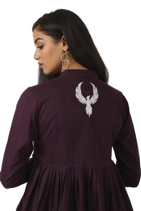 EGO%20Winter%20Collection%202019%20%20Flying%20Eagle%20%20Dark%20Purple%20Cotton%20Kurti%20For%20Women%20-%20Image%204