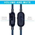 2.0M Braided Replacement Cable Extension Cord for Logitech G433 G233 G Pro X Gaming Headset With Mic Mute Volume Control Clip. 
