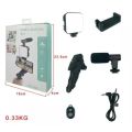 Vlogging Video Making Kit for Live Streaming Vlogging Self-Portrait Photography | Video Making Kit With Tripod Stand, Microphone, Led Light, Mobile Holder All-In-One AY-49. 