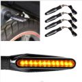 Bike Indicator With LED Flowing Turn Signal Lights Plain Running Audi Style - 2 Pcs. 