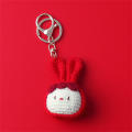 Handmade Wool keychain Soft Knitted Crochet Cute rabbit keyring Woolen Handmade crochet doll for Schoolbags Backpacks Key rings Handbag accessories Gift ideas. 