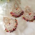 Kundan Earrings Golden and silver long lasting polish fashionable Design. 
