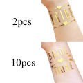 12pcs Combination Golden Team Bride Tattoo Sticker Bride To Be Bachelorette Party Hen Party Bridal Shower Wedding Party Decor. 