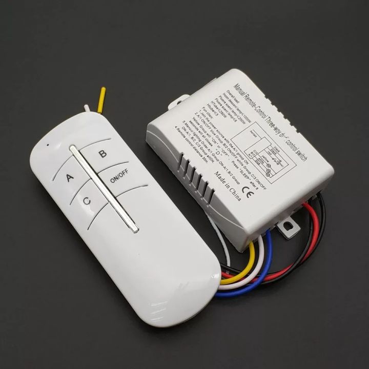 3 Channels ON/OFF 220V Lamp Light Digital Wireless Wall Remote Control Switch Receiver Transmitter