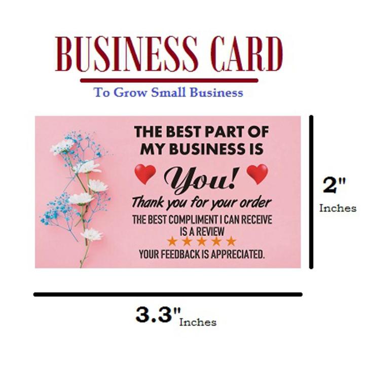Pack Of 100 Thank You Cards The Best Part Of My Business Is You - Attract Your Buyers To Give Positive Review