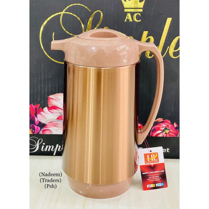 Thermos 1 Liter Tea Coffee Drinks Vacuum Flask Thermos Inner Glass Hot and Cold Thermos Random Design And Colors