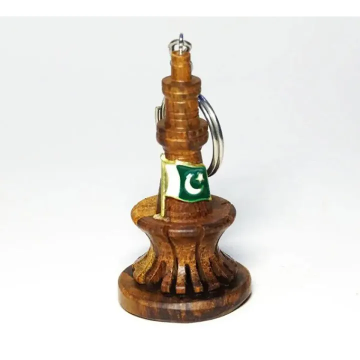 Pakastani Key Rings Minar e pakistan keyring handcrafted Wooden | Daraz.pk