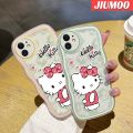 JIUMOO For OPPO A94 4G F19 Pro Reno 5F Reno 5 Lite Case Cartoon Cute Hello Kitty New Colour Macaron Pattern Wave Border Soft Clear Shockproof Phone Cases Creative Camera Transparent Casing Silica Gel Protective Cover. 