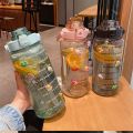 2L Sports Bottle with Straw Portable Summer Outdoor Fitness Hiking Bicycle Drinking Bottle Black. 