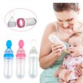 Baby Spoon Feeder - 90ml Silicone Baby Feeding Bottle With Spoon Newborn Infant Squeeze Spoon Toddler Food Supplement Rice Cereal Bottle Milk Feeder. 
