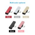 Portable 2 in 1 type C charge connector audio headphones adapter for MIUI Huawei. 