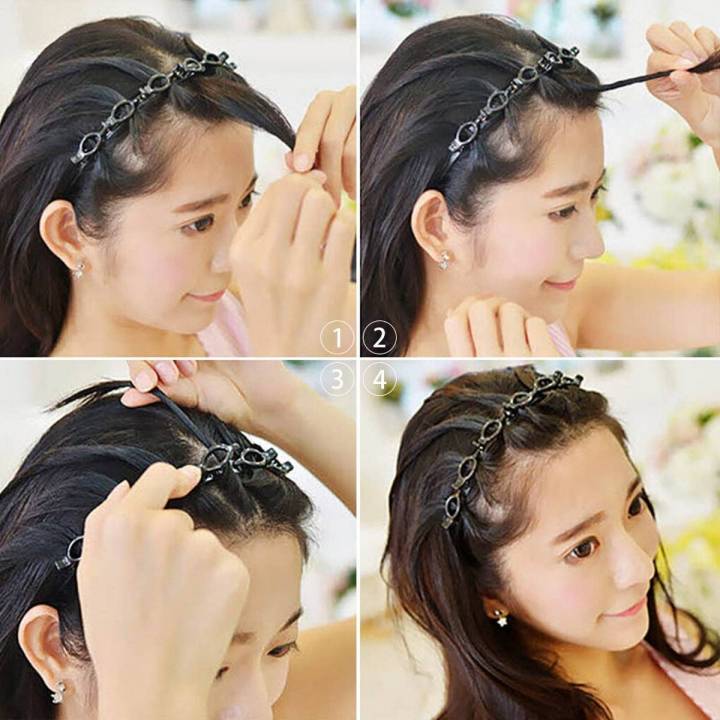 2 Pieces Double Bangs Hairstyle Hairpin Hair Accessories Double Layer Bangs Clip Headband Hairbands