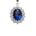 Necklace Jewelry Simple Artificial Sapphire Earrings and Necklace Set. 