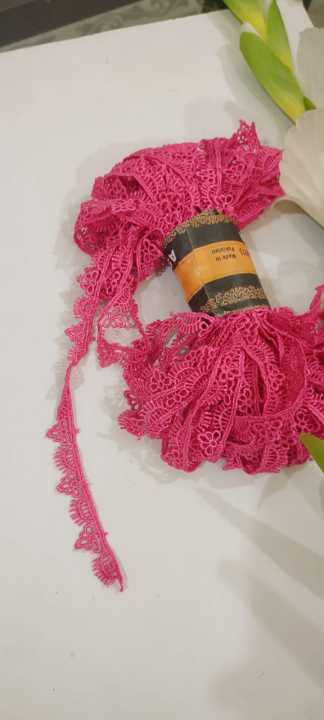 13%20Gaz/yard,%20Blush%20Pink,%20Atishi,%20Dark%20Pink,%20laces%20for%20Dupatta%20and%20shirt,%20Chicken%20Lace%20-%20Image%202