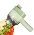 Vegetable Cutter, 4 in 1 Electric Chopper, Cooking Hammer, Food Processor, Garlic Press and Set Slicer, Vegetable Spiral Slicer Masher Machine, Kitchen Tool Multifunctional. 