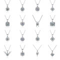 Live source: imitation silver necklace, moissanite pendant, women's love jewelry, niche and versatile clavicle chain, color-preserving titanium steel chain. 