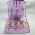 Women Silk Scarf Summer Lotus Sunscreen Seaside Beach Towel Pond Moonlight Thin Yarn Scarf Ink Painting Flower Plum Bossom Girls. 