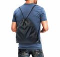 Travelling Accessories Drawstring Backpack Bag Sport Gym Sackpack Swimming School PE Kit Students Backpack Sport Gym Traveling Kids Adults Fitness - Black - 1Pc. 