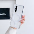 Relaxtoo For Samsung Z Fold 3 Magnetic Transparent Shell Luxury Fashion Mobile Phone Back Cover Case Anti-drop Shockproof Non-slip. 