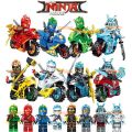 16 Pcs Lego Ninjago Minifigures With motorcycle Building Blocks Toys Ninja Marvel Super hero Gift 31050 + 61015. 