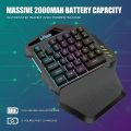 RedThunder G60 2.4Ghz Wireless RGB One-Handed Gaming Keyboard, 35-key Mini Design, Ergonomic Non-slip Comfortable Hand Rest, Rechargeable 2000mAh Battery, Suitable For PC, PS4, PS5, Xbox One.. 