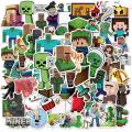 50PCS Minecraft Stickers Steve Alex Herobrine Funny DIY Stickers Graffiti Travel Luggage Guitar Skateboard Cool Waterproof Sticker for Kid Toys. 