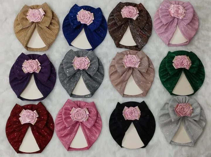 Pack%20Of%208%20Turban%20Baby%20Girl%20Caps%20Bow%20Headband%20Stylish%20Caps%20-%20Image%208