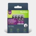 Uniross USB-C AA 1.5V 2400 mWh / 1500 mAh Rechargeable Battery (Pack 4). 