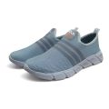 Casual Knit Slip-On Loafers for Men in Black/Black with Textured Details - Comfortable Fashion Sneakers gym running walking. 