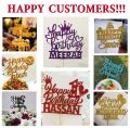Custom Eid Mubarak Cake Topper For Party Celebration, Islamic Toppers, Mithi eid Cake Topper with Any Name, Personalised with Any Color, Any Name. 