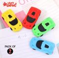 Car Erasers for Kids - Creative Cartoon Racing Car for School-Age Children (Random Colour). 