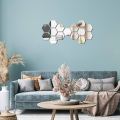 badge Acrylic Hexagon wall decor Mirror(Silver) 6 pcs. 