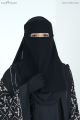 Premium Quality Arabian Niqab - Black, Double Layer Chiffon Fabric, Women’s Face Veil. 