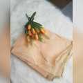Dupatta Design Lace Net Dupatta Net Fabric - Orange - Dyeable With Golden Lining And Border -  Net Dupatta for Girls / Ladies & Women - Chunri-Stole - Scarf. 