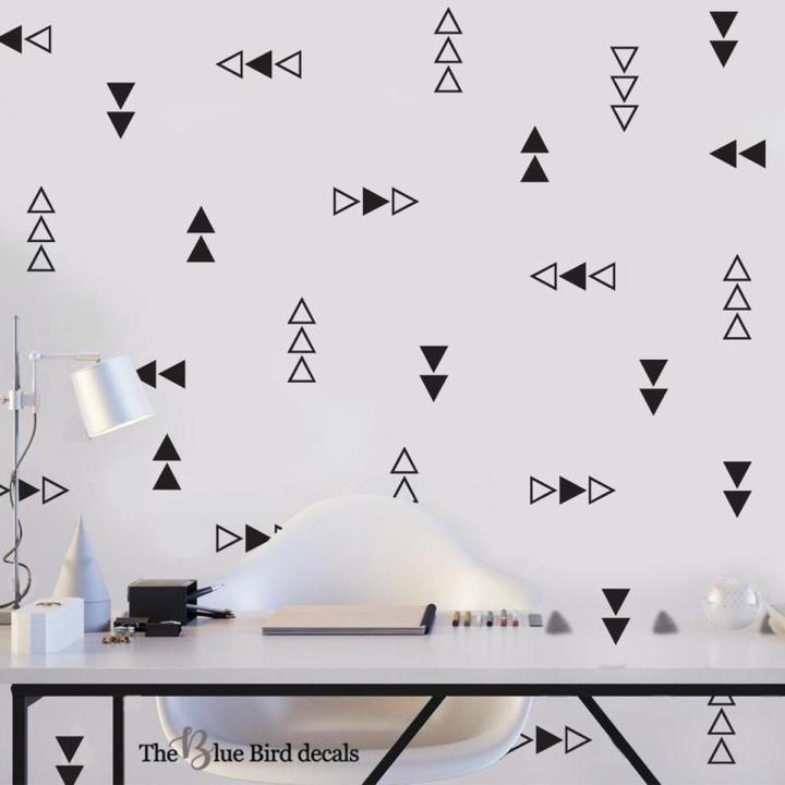 Triangle Wall Decals Stickers 50 Pieces ( 3 Inches Each)