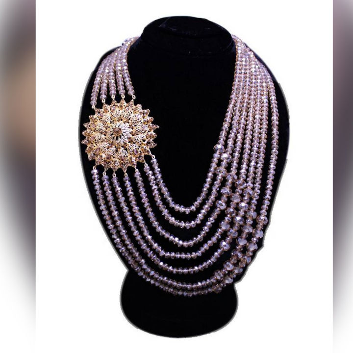 SOZ Crystal Beeds Rani Mala Broach Necklace For Women