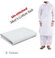 White Cotton  Suit Of Soft Cotton (Unstitched) For Men(Shalwar-kameez) Orignal. 