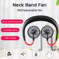 Neck band Fan 360 Degree USB Fan Rechargeable For Outdoor Office Sport Hand Free Mini Neck Double Fans 3 Speed Adjustable Mini Fan Portable Lazy Neck Hanging Style Dual Cooling Fan Hands Free. 