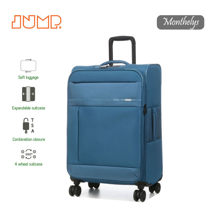 JUMP Monthelys Soft Expandable Suitcase Luggage Trolley TSA Lock 4 Wheels
