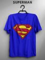 Superman Logo Round Neck TShirt - Blue. 