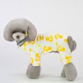 Five-color pet home clothes, cute little yellow duck four-legged dog pajamas S-XXL. 